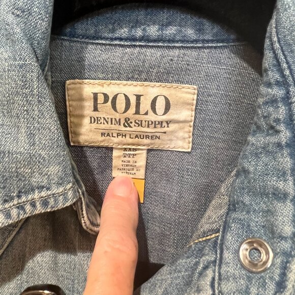 Ralph Lauren Polo Denim Shirt - Size XXS (Fits like XS) - Picture 3 of 6
